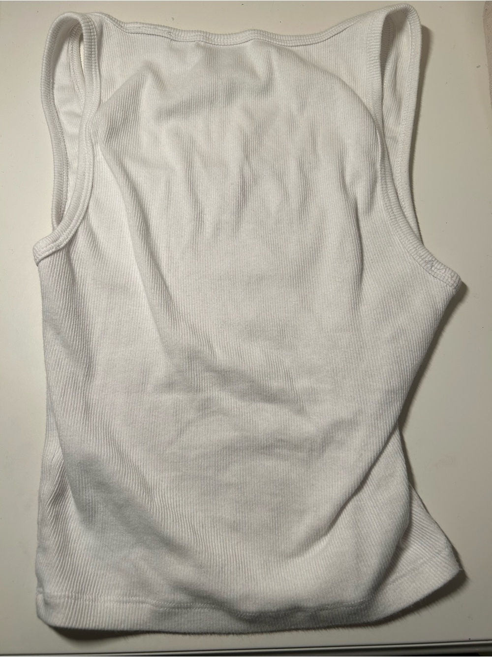 Aritzia White Ribbed Square-Neck Tank - Picture 3 of 3